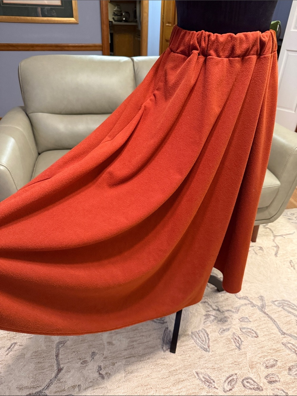 Kate Kason Brick Red Full A-Line Skirt